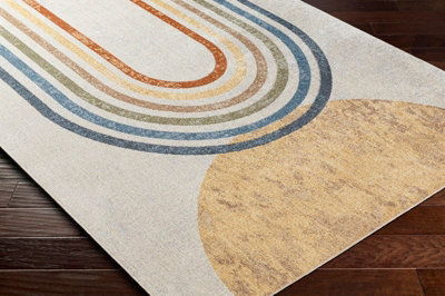 BARBARA Machine Washable Modern Beige Area Rug 160 x 213 cm