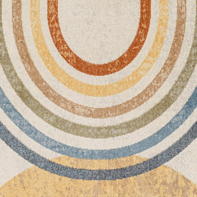 BARBARA Machine Washable Modern Beige Area Rug 160 x 213 cm
