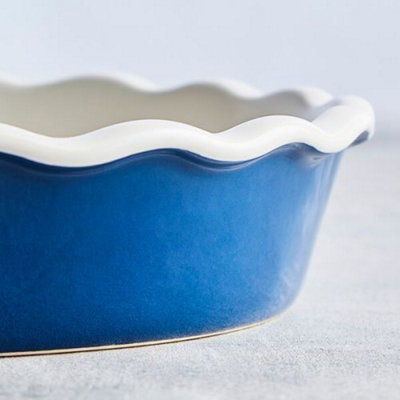 Barbary & Oak 27cm Ceramic Pie Dish Blue