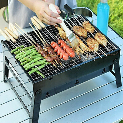 BBQ charcoal grill stainless steel popular folding portable