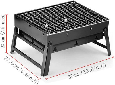 Barbecue Grill Portable BBQ Charcoal Stove Stainless Steel Cooker Camping Small - 3