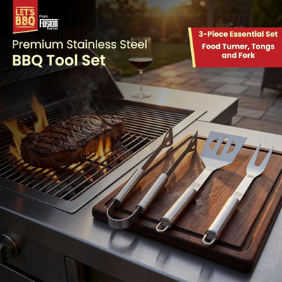 Barbeque Tools Set 3 Pieces Stainless Steel Barbecue Accessories Kit ...