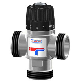 Barberi 1 Inch Thermostatic Mixing Valve 20-43C Side Way Mixed Water Male 2.5m3/h