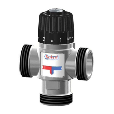 Barberi 3/4 Inch Thermostatic Mixing Valve 35-60C Mid Port Way Mixed ...