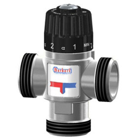 Barberi TMV 5/4 Inch Thermostatic Mixing Valve Mid Port Mixed Water 30-65C 3,5m3/h Male