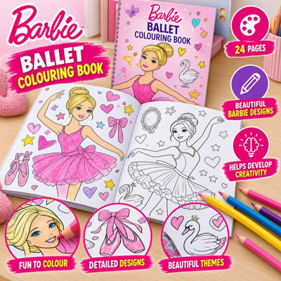 Barbie 5-Piece Activity Set, Dress Up & Burst Sticker Books, Carry Case ...