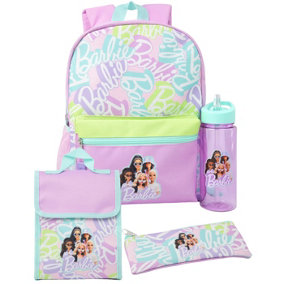 Barbie Backpack Set (Pack of 4) Purple (One Size)