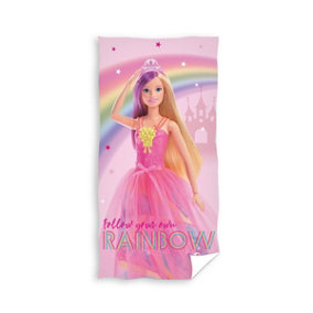 Barbie Follow Your Own Rainbow 100% Cotton Towel