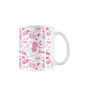 Barbie Patterned Mug White/Pink (One Size)