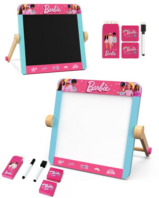 Barbie Tabletop Easel, Double Sided Blackboard & Whiteboard, Kids ...