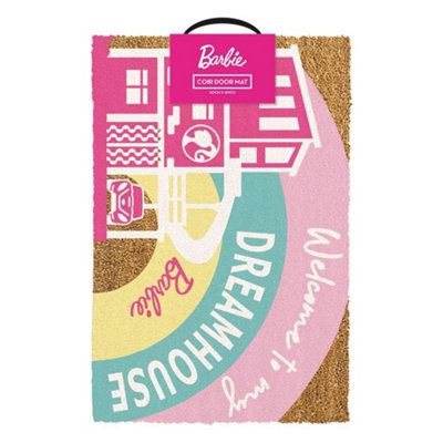 Barbie Welcome To My Dreamhouse Coir Door Mat Multicoloured (40cm x 60cm x 1.5cm)