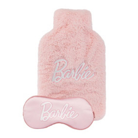 Barbie Womens/Ladies Appliqué Logo Hot Water Bottle Cover Set Pink (One Size)