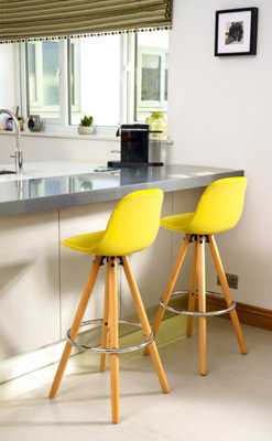 Barcelona Bar Stools - Set Of 2 - Mustard Yellow