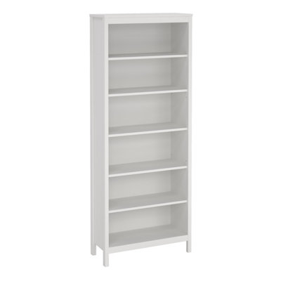 Barcelona Bookcase with 5 Shelves in White