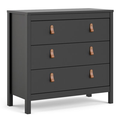 Barcelona Chest 3 drawers in Matt Black