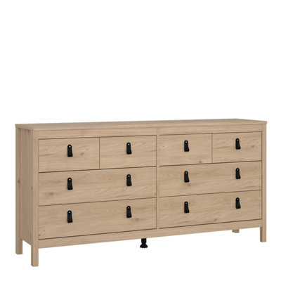 Barcelona Double dresser 4+4 drawers in Jackson Hickory Oak