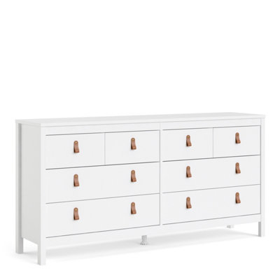 Barcelona Double dresser 4+4 drawers in White