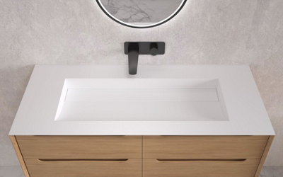 Barcelona Matt Stone Double Vanity Sink 1200mm