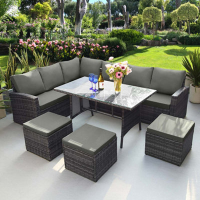 9 seater rattan corner dining set sale