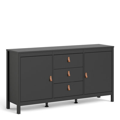 Barcelona Sideboard 2 doors + 3 drawers  in Matt Black