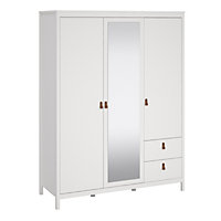 Barcelona  Wardrobe with 2 doors + 1 mirror door + 2 drawers White