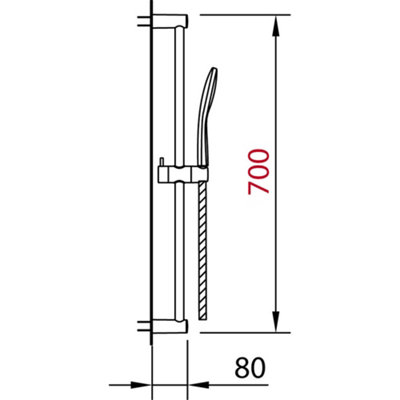 Barcino Sliding Riser Rail Kit With Shower Hose & 3 Function Shower Handset Chrome