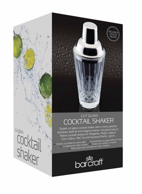 BarCraft 350ml Cut Glass Cocktail Shaker