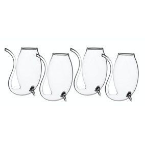 BarCraft Set of 4 Glass Port Sippers