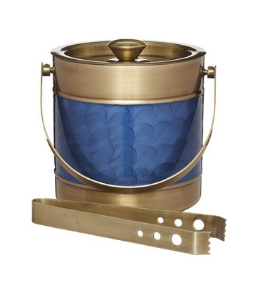 BarCraft Stainless Steel Blue and Brass Finish Ice Bucket DIY at B&Q