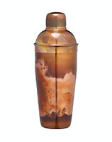 BarCraft Stainless Steel Iridescent Copper-Finish Cocktail Shaker with Built In Strainer
