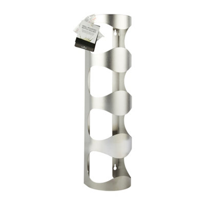 BarCraft Wall Mounted Stainless Steel 4 Bottle Wine Rack