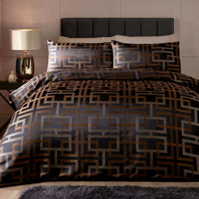 Bardon Metallic Geo Print Duvet Cover Set