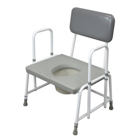Bariatric Commode Chair - Detachable Arms - 7.5 Litre Pail - 254kg Weight Limit