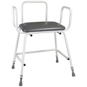 Bariatric Perching Stool with Arms - Adjustble Height - 254kg Weight Limit