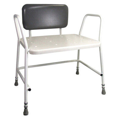 Bariatric Tubular Steel Shower Stool Height Adjustable Back