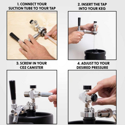 Baridi 2L Mini Keg Growler with Bar Tap and CO2 Cartridge Holder - DH157 - 5