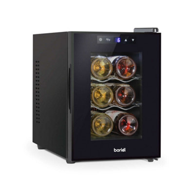 Baridi 6 Bottle Wine Cooler Thermoelectric 5-18 DegreeC Digital Touch Control DH217