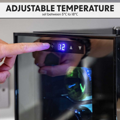 Baridi 6 Bottle Wine Cooler Thermoelectric 5-18 DegreeC Digital Touch Control DH217 - 4