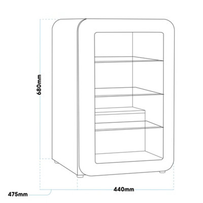 Baridi 70L Under Counter Drinks & Wine Cooler Fridge Retro Style Black - 7