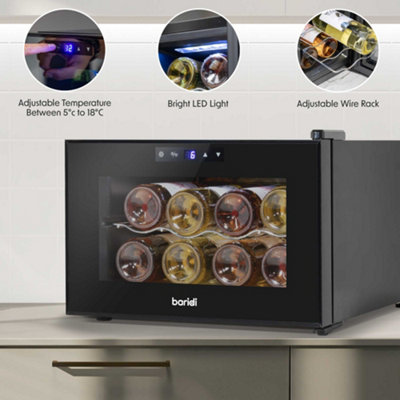 Baridi 8 Bottle Wine Cooler Thermoelectric 5-18 DegreeC Digital Touch Control DH218 - 3