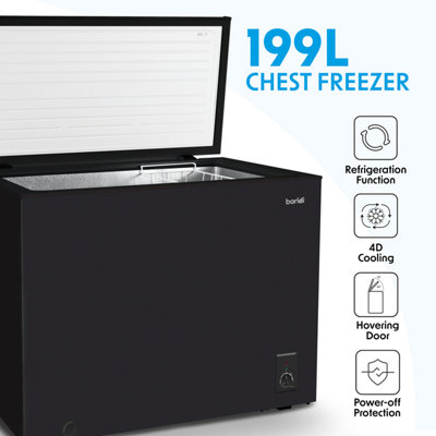 Baridi Freestanding Chest Freezer 199L Capacity -12/-24 DegreeC Adjustable Thermostat - 9