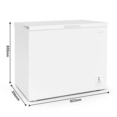 Baridi Freestanding Chest Freezer, 199L, Outbuilding Safe, White