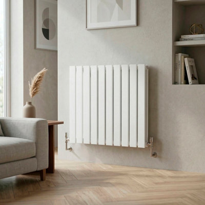 Baridi Horizontal Radiator Contemporary Double Flat Panel Design 600 x ...
