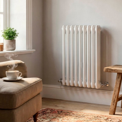 Baridi Horizontal Traditional 2 Column Radiator 600 x 427mm White