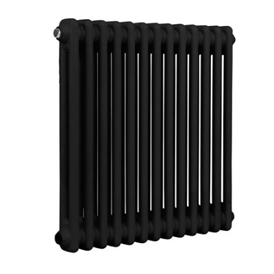 Baridi Horizontal Traditional 2 Column Radiator 600 x 607mm Black