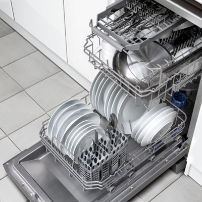 Baridi Slimline Freestanding Dishwasher 8 Programs & 5 Functions LED Silver - 4