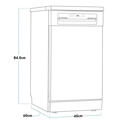 Baridi Slimline Freestanding Dishwasher 8 Programs & 5 Functions LED Silver - 7