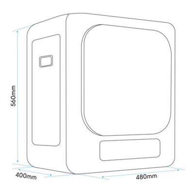 Baridi Small Tumble Dryer Portable 2.5kg Vented For Counter Top or Wall Mounted - 6