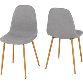 Barley Dining Chair (Pack of 4) - L50 x W44 x H88 cm - Grey Fabric