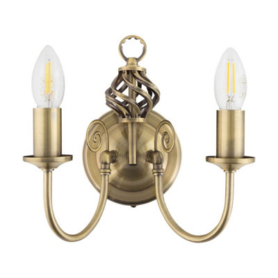 Barley Twist - Antique Brass Wall Light